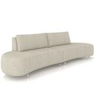 Sofá 4 Lugares Para Sala Living Orgânico Pés Metálicos 260cm Shui P08 Linho Off White Lyam Decor