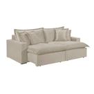 Sofá 4 Lugares Retrátil Com Encosto Fixo Linho M-145 Martins Creme Sofá 4 Lugares Retrátil Com Encosto Fixo Linho M-145 Martins Creme