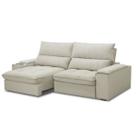 Sofá 4 Lugares Retrátil e Reclinável 250cm Molas ENSACADAS Rafael - Veludo Bege