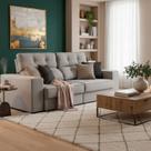 Sofá 4 Lugares Retrátil e Reclinável 250cm para Sala de Estar Eros Cinza Médio Sofá 4 Lugares Retrátil e Reclinável 250cm para Sala de Estar Eros Cinza Médio