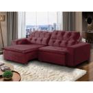 Sofá 4 Lugares Retrátil e Reclinável Alasca 230 Cm Pillow Veludo Bege.526 MegaSul