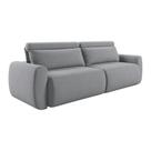 Sofá 4 Lugares Retrátil e Reclinável City Linho Cinza 240 cm