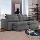 Sofá 4 Lugares Retrátil e Reclinável Espanha 250cm Cinza - Celflex