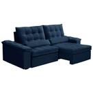 Sofá 4 Lugares Retrátil e Reclinável Firenze Veludo Azul