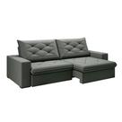 Sofá 4 Lugares Retrátil e Reclinável Flexforma Premier Veludo Cinza 250 cm