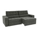 Sofá 4 Lugares Retrátil e Reclinável Lanus Veludo Chumbo 250 cm