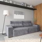 Sofá 4 Lugares Retrátil e Reclinável Marzio Suede Cinza