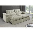 Sofá 4 Lugares Retrátil e Reclinável Mônaco Veludo com Molas Ensacadas