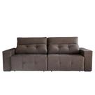 Sofá 4 Lugares Retrátil e Reclinável Roma Suede Marrom Escuro