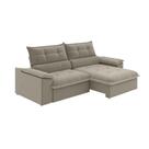 Sofá 4 Lugares Retrátil e Reclinável Venetto Veludo Slim Castor 250 cm