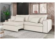 Sofá 4 Lugares Retrátil Recinável Bouclé Mediterrâneo Trentino Flexforma Estofados