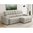 Sofá 4 Lugares Retrátil Reclinável 250cm Linho Atualle Ferguile