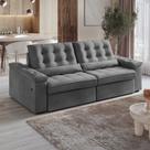 Sofá 4 Lugares Retrátil Reclinável 252cm USB Veludo Ilheus Bexs Estofados