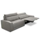 Sofá 4 Lugares Rettrátil Reclinável Elétrico 284cm Mazi L06 Couro Cinza - Lyam Decor