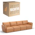 Sofá 4 Lugares Sala De Estar em material sintético Modular Damie Na Caixa