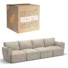 Sofá 4 Lugares Sala De Estar em Tecido Bouclé Modular Damie Na Caixa