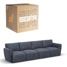 Sofá 4 Lugares Sala De Estar em Tecido Suede Modular Damie Na Caixa