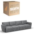 Sofá 4 Lugares Sala De Estar em Tecido Suede Modular Damie Na Caixa Sofá 4 Lugares Sala De Estar em Tecido Suede Modular Damie Na Caixa