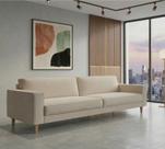 Sofá 4 Lugares Square Living Contemporâneo Bege/Cinza Claro