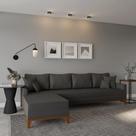 Sofá 4 Lugares Tupiza Com Chaise Esquerdo Linho Grafite