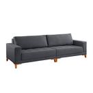 Sofá 4 Lugares Volga Plus Veludo Grafite 280 cm