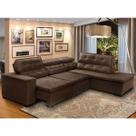 Sofá 5 Lugares Canto Retrátil e Reclinável Chaise E 2,80 x 2,20 m Sttilo Marrom512 - MegaSul Sofá 5 Lugares Canto Retrátil e Reclinável Chaise E 2,80 x 2,20 m Sttilo Marrom512 - MegaSul