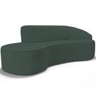 Sofá 5 Lugares Curvo Living Firenze Direito D02 Linho Verde Musgo 300cm C-117 - Lyam
