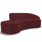 Sofá 5 Lugares Curvo Sala de Estar Living Firenze Direito D02 Veludo Marsala 300 cm D-278 - Lyam