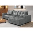 Sofá 5 Lugares Dijon com Chaise Direito Suede Cinza