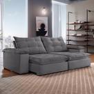 Sofá 5 Lugares Espanha Retrátil e Reclinável 290cm Cinza - Celflex