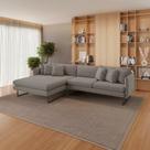 Sofá 5 Lugares Linho 92cm X 284cm Ricco Cinza Fendi