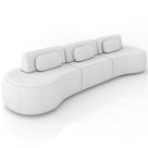 Sofá 5 Lugares Orgânico Para Sala Living 326cm Vasti M03 Bouclê Cru - Lyam Decor