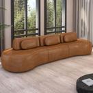 Sofá 5 Lugares Orgânico Para Sala Living 366cm Vasti M03 material sintético Whisky - Lyam Decor