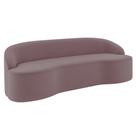 Sofá 5 Lugares para Sala de Estar Living 300cm Theo D06 Veludo Rosa - Mpozenato