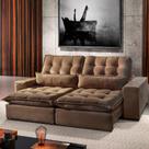 Sofá 5 Lugares Retrátil e Reclinável Bruna 2,90m Veludo - Móveis Mix