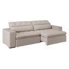 Sofá 5 Lugares Retrátil e Reclinável com USB Jazz Molas Suede Marfim 290 cm Sofá 5 Lugares Retrátil e Reclinável com USB Jazz Molas Suede Marfim 290 cm