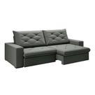 Sofá 5 Lugares Retrátil e Reclinável Flexforma Premier Veludo Cinza 290 cm