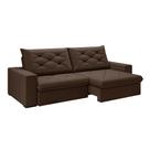 Sofá 5 Lugares Retrátil e Reclinável Flexforma Premier Veludo Tabaco 290 cm