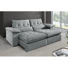 Sofá 5 Lugares Retrátil e Reclinável Mônaco Veludo com Molas Ensacadas