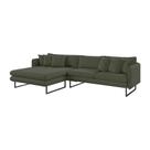 Sofá 5 Lugares Ricco com Chaise Esquerda Linho Verde