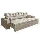 Sofá 5 Lugares Smart 3,02 Metros Bege Retrátil Reclinável Tecnologia Carregamento 3 portas USB - Sofá na Web