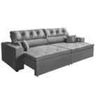 Sofá 5 Lugares Smart 3,02 Metros Cinza Retrátil, Reclinável Tecnologia Carregamento 3 portas USB - Sofá na Web