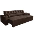 Sofá 5 Lugares Smart 3,02 Metros Marrom Retrátil Reclinável Tecnologia Carregamento 3 portas USB - Sofá na Web