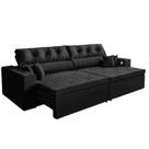 Sofá 5 Lugares Smart 3,02 Metros Preto Retrátil Reclinável Tecnologia Carregamento 3 portas USB - Sofá na Web