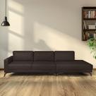 Sofa 6 Lugares Com Chaise Pes Henry Marrom/Imbuia