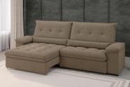 Sofá Alion Retrátil/Reclinável 4 Lugares Suede Cappucino 2,15m - XFlex Sofás