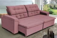 Sofá Arezzo Mola Espiral 2,44 Mts Suede Rosê Sofá Casa