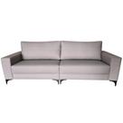 Sofá Arménia Bipartido Tecido Acquablock Pé Aço Preto 240cm