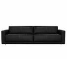 Sofá Aser 2 Lugares Fixo Couro Preto 260cm - 69822