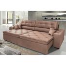 Sofá Austin 2,82m Retrátil, Reclinável com Molas no Assento e Almofadas, Tecido Suede Castor